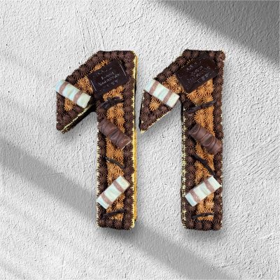Number cake chocolat caramel